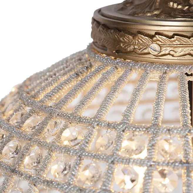 QAZQA Art Deco Hängelampe mit Kristallen / Gold 50 cm - Kasbah