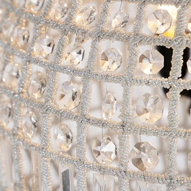 QAZQA Art Deco Hängelampe mit Kristallen / Gold 50 cm - Kasbah