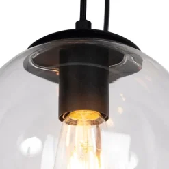 QAZQA Art Deco Hängelampe schwarz 7-Licht - Pallon