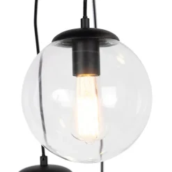 QAZQA Art Deco Hängelampe schwarz 7-Licht - Pallon