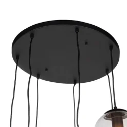 QAZQA Art Deco Hängelampe schwarz 7-Licht - Pallon