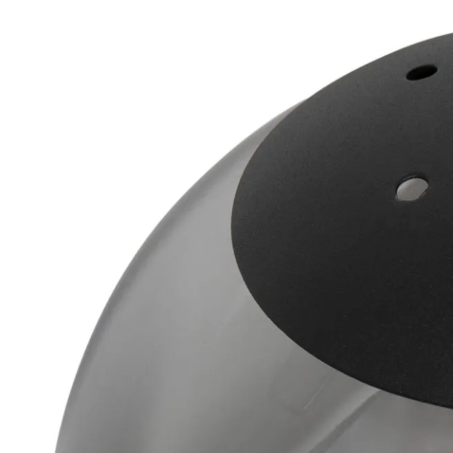 QAZQA Art Deco Hängelampe schwarz mit Rauchglas 3-Licht - Pallon Mezzi