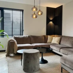 QAZQA Art Deco Hängelampe schwarz 3-flammig mit Rauchglas - Busa