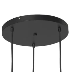 QAZQA Art Deco Hängelampe schwarz 3-flammig mit Rauchglas - Busa