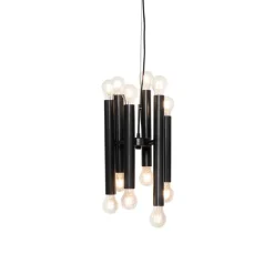 QAZQA Art Deco Hängelampe schwarz 12-flammig - Tubi