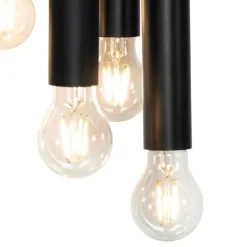 QAZQA Art Deco Hängelampe schwarz 12-flammig - Tubi