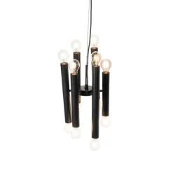 QAZQA Art Deco Hängelampe schwarz 12-flammig - Tubi