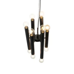 QAZQA Art Deco Hängelampe schwarz 12-flammig - Tubi