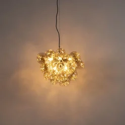 QAZQA Art Deco Hängelampe schwarz mit Glas 8-Licht - Uvas