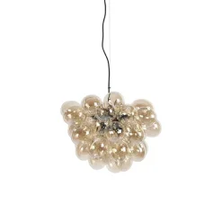 QAZQA Art Deco Hängelampe schwarz mit Glas 8-Licht - Uvas