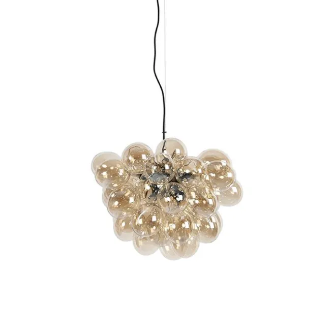 QAZQA Art Deco Hängelampe schwarz mit Glas 8-Licht - Uvas