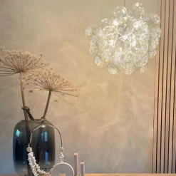 QAZQA Art Deco Hängelampe schwarz mit Glas 8-Licht - Uvas