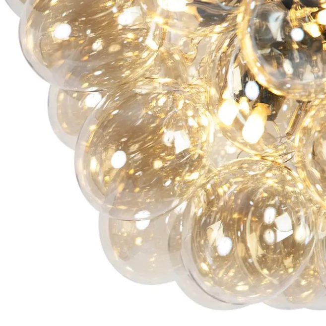 QAZQA Art Deco Hängelampe schwarz mit Glas 8-Licht - Uvas