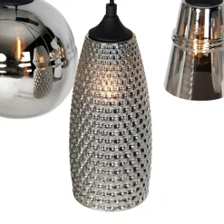 QAZQA Art Deco Hängelampe schwarz mit Rauchglas 8-flammig - Hanne