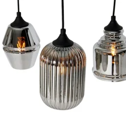 QAZQA Art Deco Hängelampe schwarz mit Rauchglas 8-flammig - Hanne