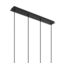 QAZQA Art Deco Hängelampe schwarz mit Rauchglas länglich 4-flammig - Vidro