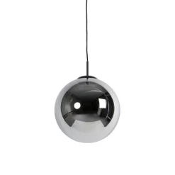 QAZQA Art Deco Hängelampe schwarz mit Rauchglas 30 cm - Pallon