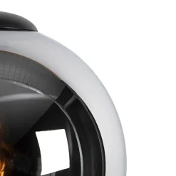 QAZQA Art Deco Hängelampe schwarz mit Rauchglas 30 cm - Pallon