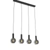 QAZQA Art Deco Hängelampe schwarz mit Rauchglas 4-flammig - Josje