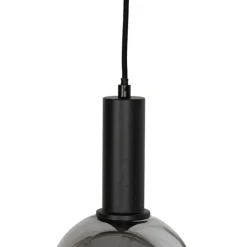 QAZQA Art Deco Hängelampe schwarz mit Rauchglas 4-flammig - Josje