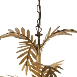 QAZQA Art Deco Kronleuchter Gold 5-Licht mit weißen Kappen - Botanica