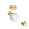 QAZQA Art Deco Spot Gold mit grünem Glas - Vidro