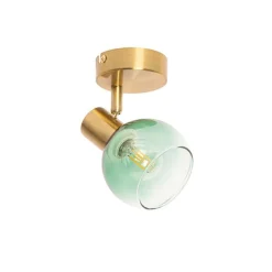 QAZQA Art Deco Spot Gold mit grünem Glas - Vidro