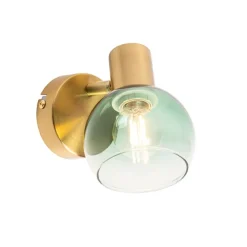 QAZQA Art Deco Spot Gold mit grünem Glas - Vidro