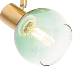 QAZQA Art Deco Spot Gold mit grünem Glas - Vidro