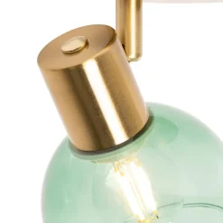 QAZQA Art Deco Spot Gold mit grünem Glas - Vidro