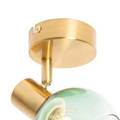 QAZQA Art Deco Spot Gold mit grünem Glas - Vidro