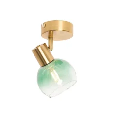 QAZQA Art Deco Spot Gold mit grünem Glas - Vidro