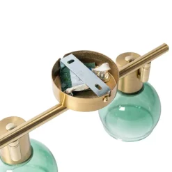 QAZQA Art Deco Spot Gold mit grünem Glas 2 Lichter - Vidro
