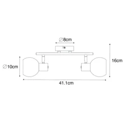 QAZQA Art Deco Spot Gold mit grünem Glas 2 Lichter - Vidro