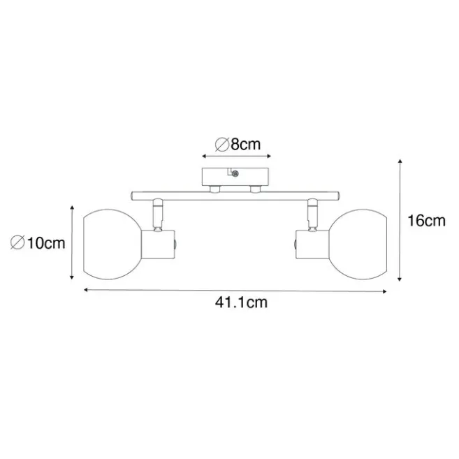 QAZQA Art Deco Spot Gold mit grünem Glas 2 Lichter - Vidro
