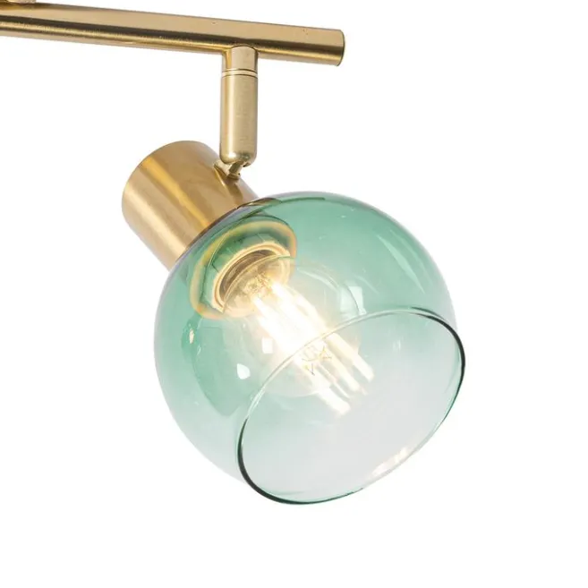 QAZQA Art Deco Spot Gold mit grünem Glas 2 Lichter - Vidro