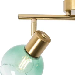 QAZQA Art Deco Spot Gold mit grünem Glas 2 Lichter - Vidro