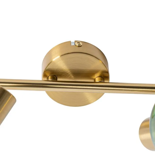 QAZQA Art Deco Spot Gold mit grünem Glas 2 Lichter - Vidro