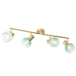 QAZQA Art Deco Spot Gold mit grünem Glas 4-flammig - Vidro