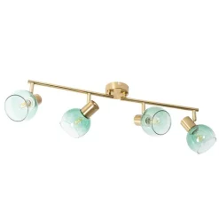 QAZQA Art Deco Spot Gold mit grünem Glas 4-flammig - Vidro