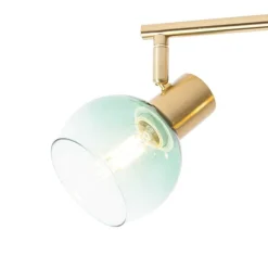 QAZQA Art Deco Spot Gold mit grünem Glas 4-flammig - Vidro