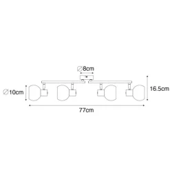 QAZQA Art Deco Spot Gold mit grünem Glas 4-flammig - Vidro