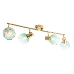 QAZQA Art Deco Spot Gold mit grünem Glas 4-flammig - Vidro