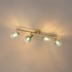 QAZQA Art Deco Spot Gold mit grünem Glas 4-flammig - Vidro