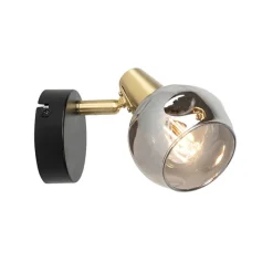 QAZQA Art Deco Spot Gold mit Rauchglas - Vidro