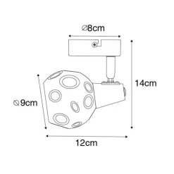 QAZQA Art Deco Spot Gold mit Rauchglas - Vidro