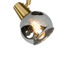 QAZQA Art Deco Spot Gold mit Rauchglas - Vidro