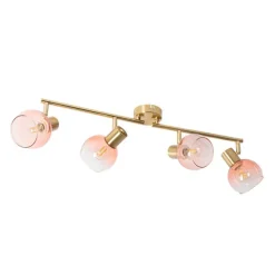 QAZQA Art Deco Spot Gold mit rosa Glas 4-flammig - Vidro
