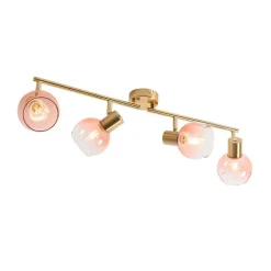QAZQA Art Deco Spot Gold mit rosa Glas 4-flammig - Vidro