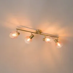 QAZQA Art Deco Spot Gold mit rosa Glas 4-flammig - Vidro